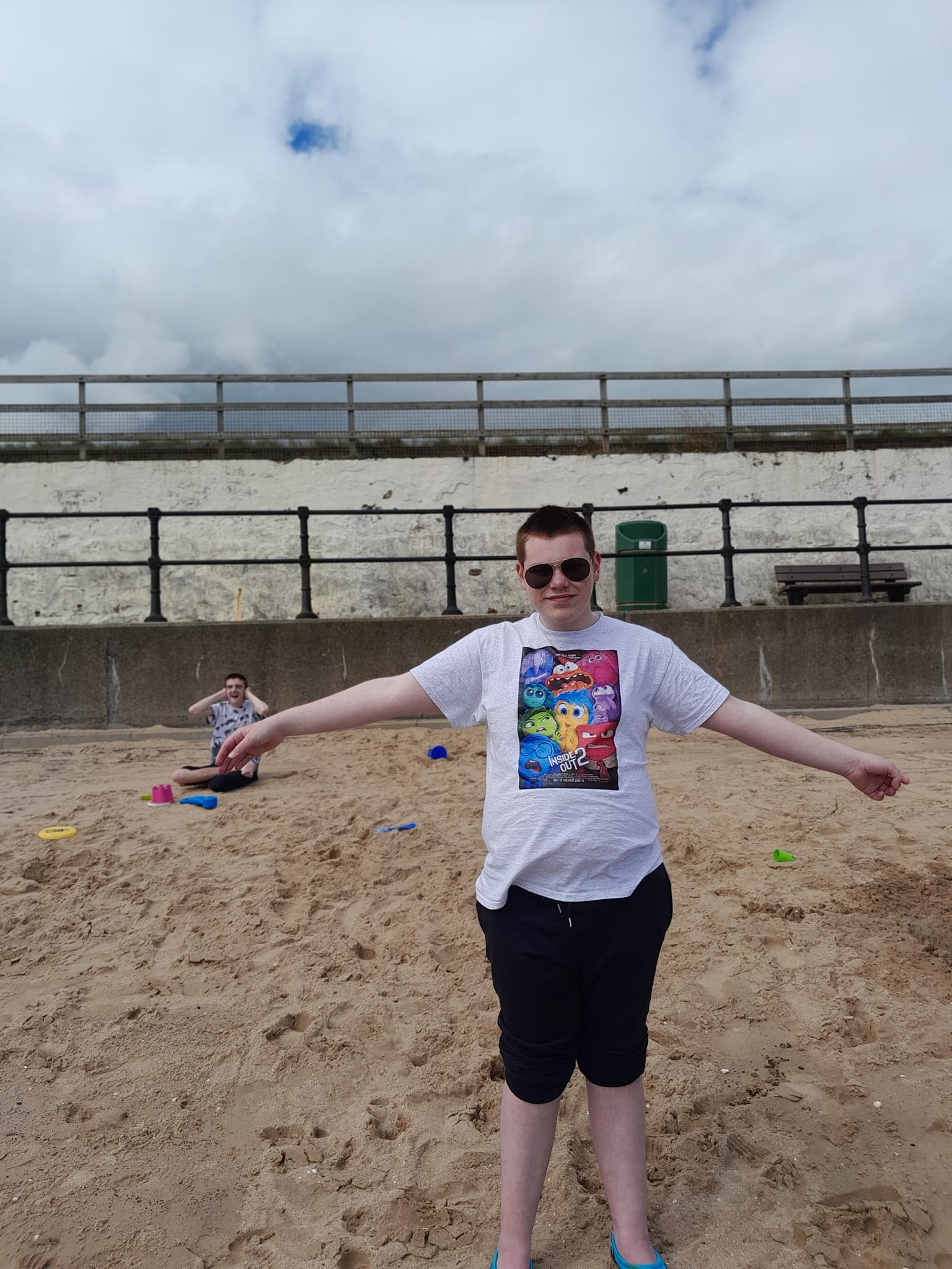 having fun at the beach